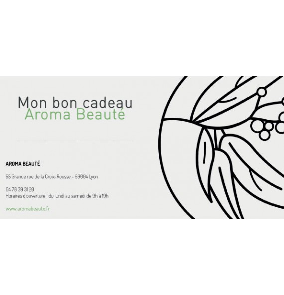 Chèque cadeau 50 € - Aroma beauté | Aroma Beauté