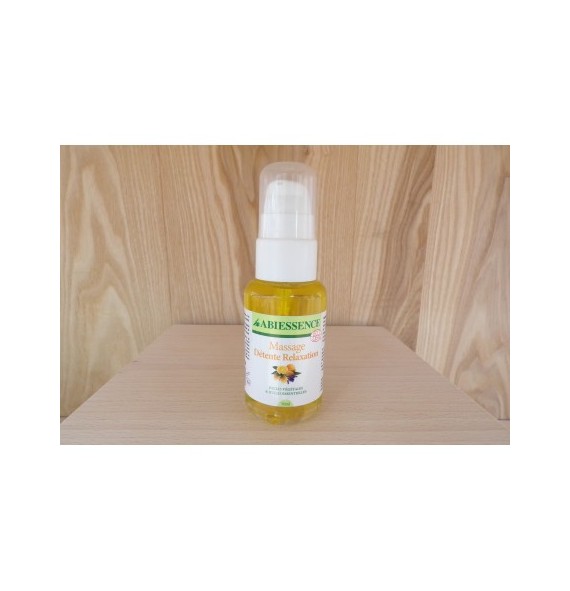 Huile de massage détente 50ml bio relaxante Abiessence | Aroma Beauté
