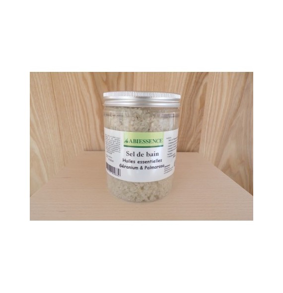 Sel de bain de palmarosa et géranium Abiessence | Aroma Beauté Lyon 4