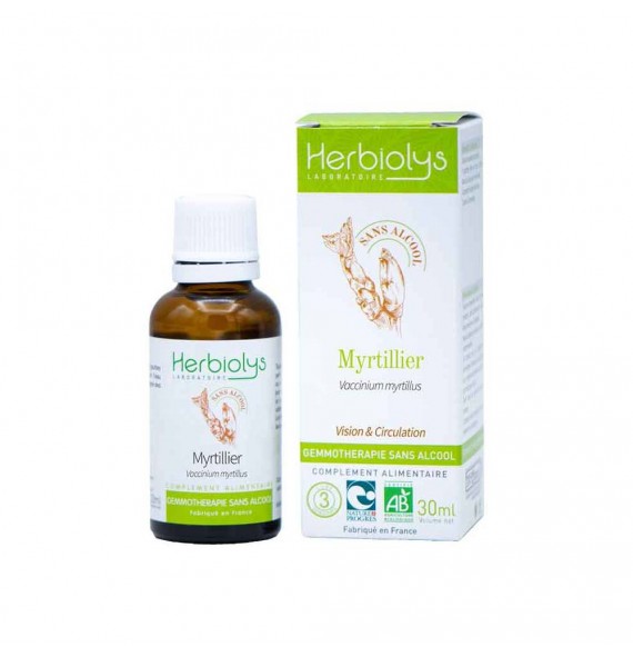 Gemmo sans alcool Myrtillier 30ml Herbiolys | Aroma Beauté Lyon 4
