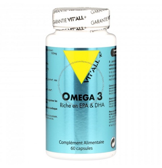 Omega 3 Huile de poisson 60cp Vit all+ | Aroma Beauté Lyon 4