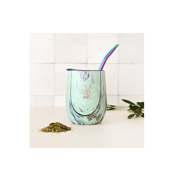 Calebasse isotherme verte et sa bombilla Orginal maté | Aroma
