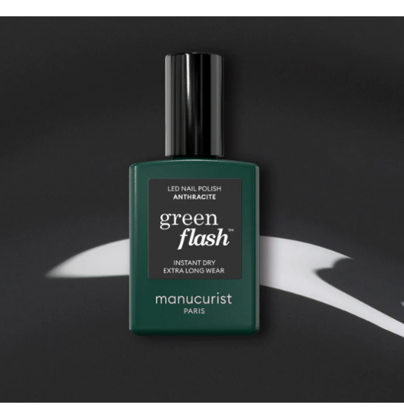 Vernis green flash Anthracite 15ml Manucurist | Aroma Beauté