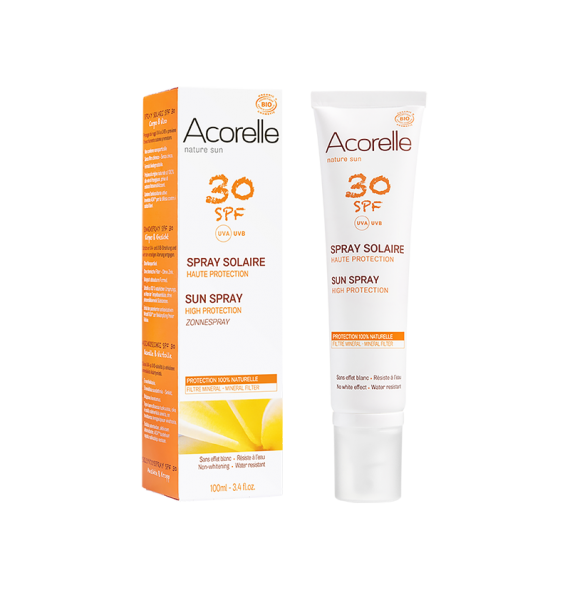 Spray Solaire SPF 30 100ml Acorelle| Aroma Beauté Lyon 4